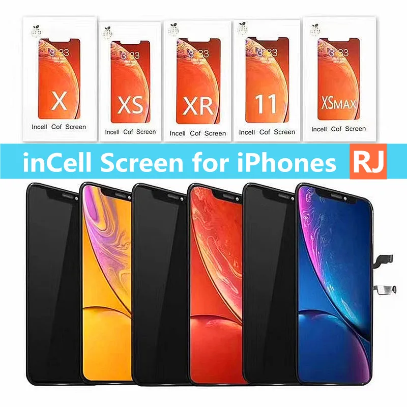 

Экран RJ для iPhone X XR XsMax 11 12 13 Pro Max, ЖК-дисплей с сенсорным экраном и дигитайзером в сборе, без битых пикселей, замена 14 Plus