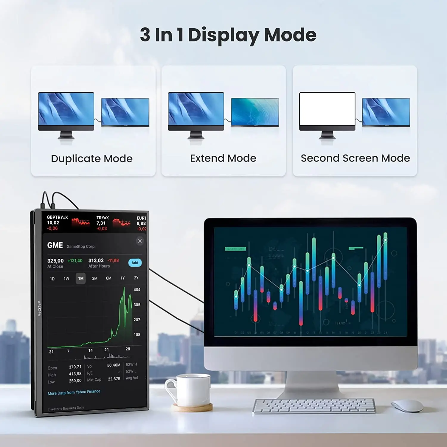 ARZOPA портативный монитор 15 6 дюймовый HDR 1080p USB C HDMI-совместимый IPS экран игровой