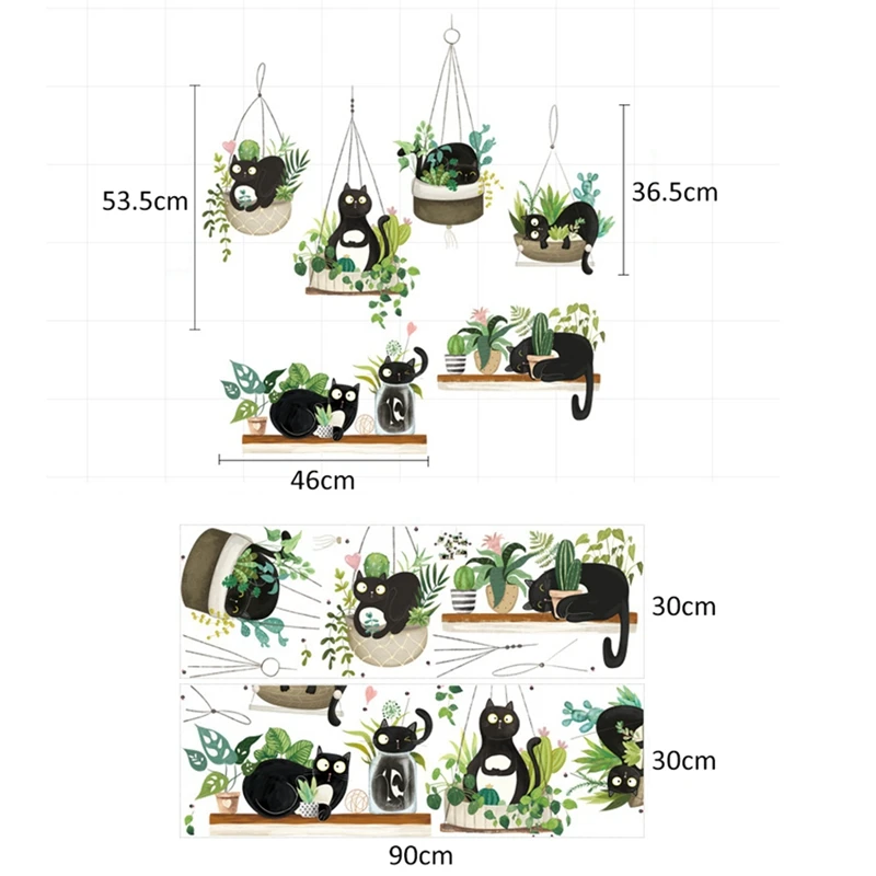 Наклейки на стену модные растения скандинавские тропические настенные бумажные