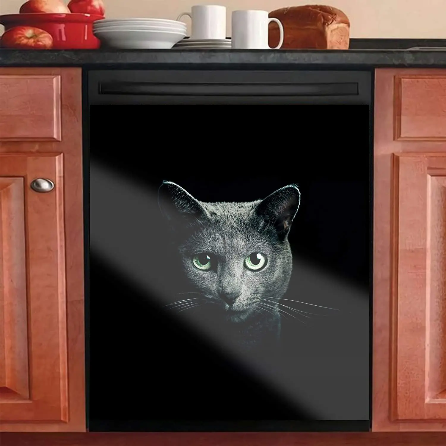 

Cat Kitchen Decorative Dishwasher Cover Magnet Animal Dish Washer Panel Decal Cat Magnetic Sticker Home Decorative Refrigerator