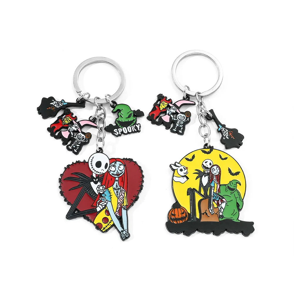 

B1796 Cartoon Keychain Character Halloween Cute Couple Keyring Key Chains Bag Pendant Creative Car Pendant Wholesale