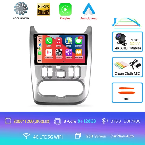 Автомобильный радиоприемник Android 15 для Renault Logan 1 Sandero 2009-2015 для Dacia Duster 2010-2017 Мультимедийный видеоплеер Навигация s