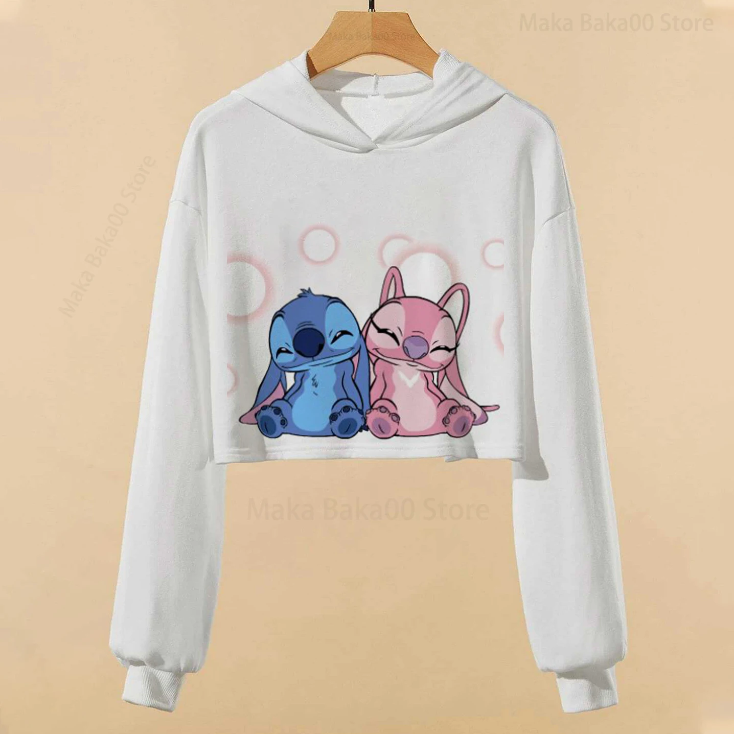 Купи Spring/Fall 2022 New Disney Stitch girls wear Hoodie hoodie print pullover sporty casual cute girls dress top за 300 рублей в магазине AliExpress