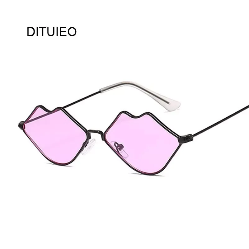 

New in Cute Sexy Ladies Lips Sunglasses Women Metal Frame Fashion Vintage Sun Glasses For Female UV400 Shades y2k hair accessori