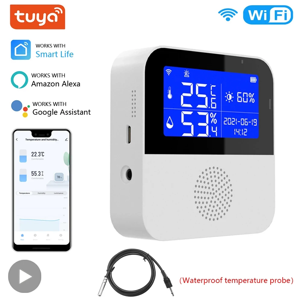 

Tuya Smartlife Thermometer Thermo-Hygrometer Humidity Temperature Sensor WiFi Smart Home Life Gadget For Alexa Google Assistant