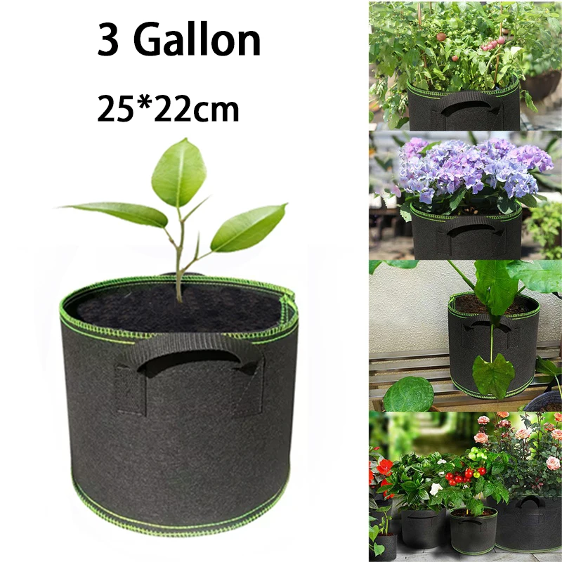 

3 Gallon Plant Grow Bags Flower Pots Fabric Planting Garden Tools Jardin High Bearing Growing Bag Fruit Vegetables Planter Bags