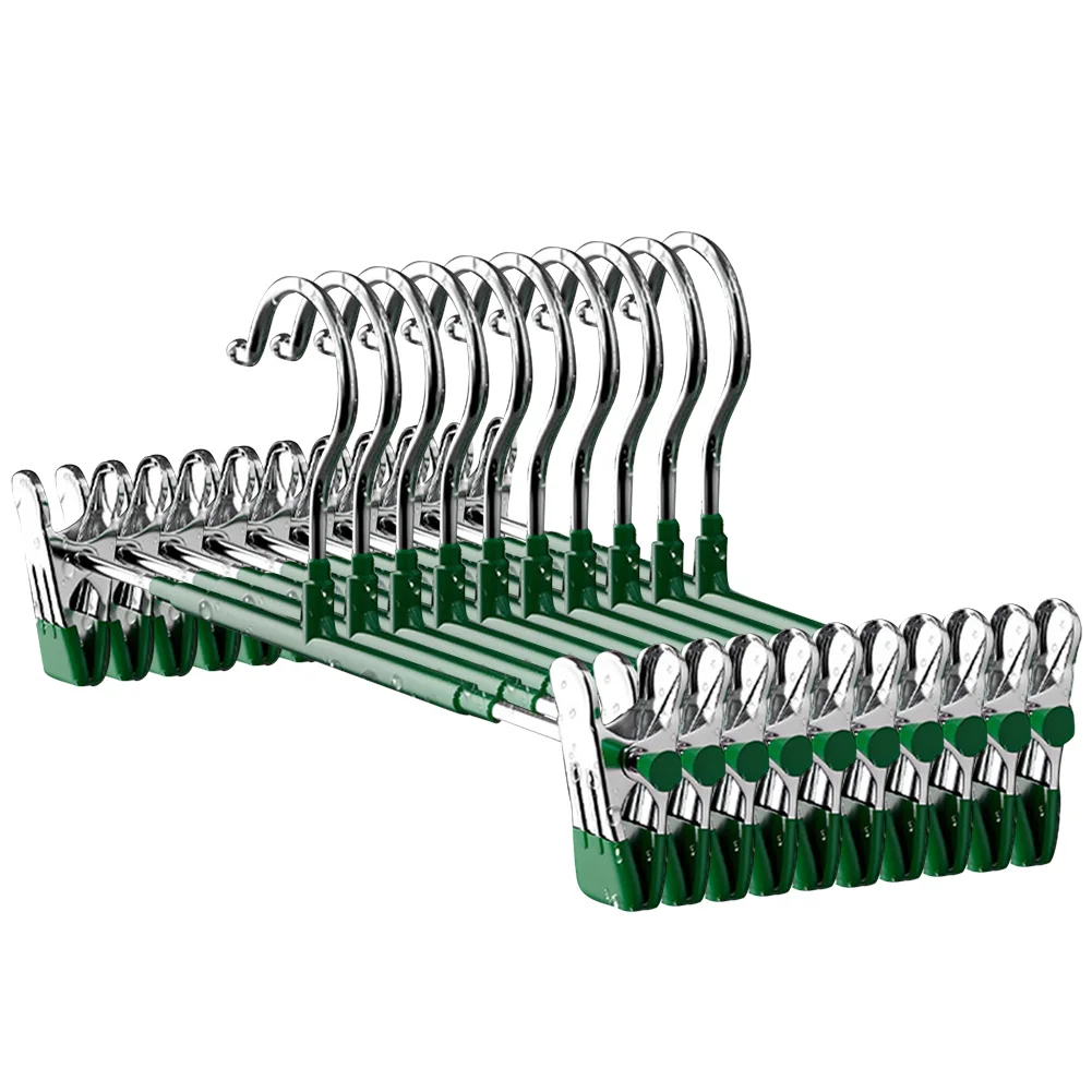 10 шт. металлическая вешалка для брюк с регулируемым зажимом