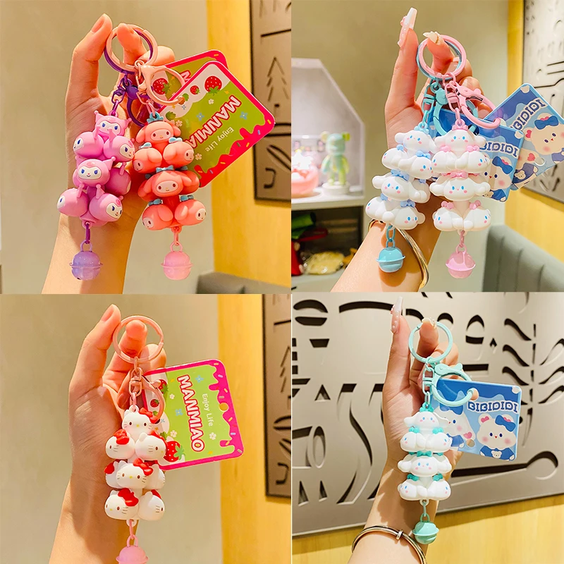 

Новинка кавайная Sanriosed Cinnamoroll Melody Kuromi мультяшный милый креативный брелок для ключей женская сумка подвеска брелок аксессуары Оптовая продажа