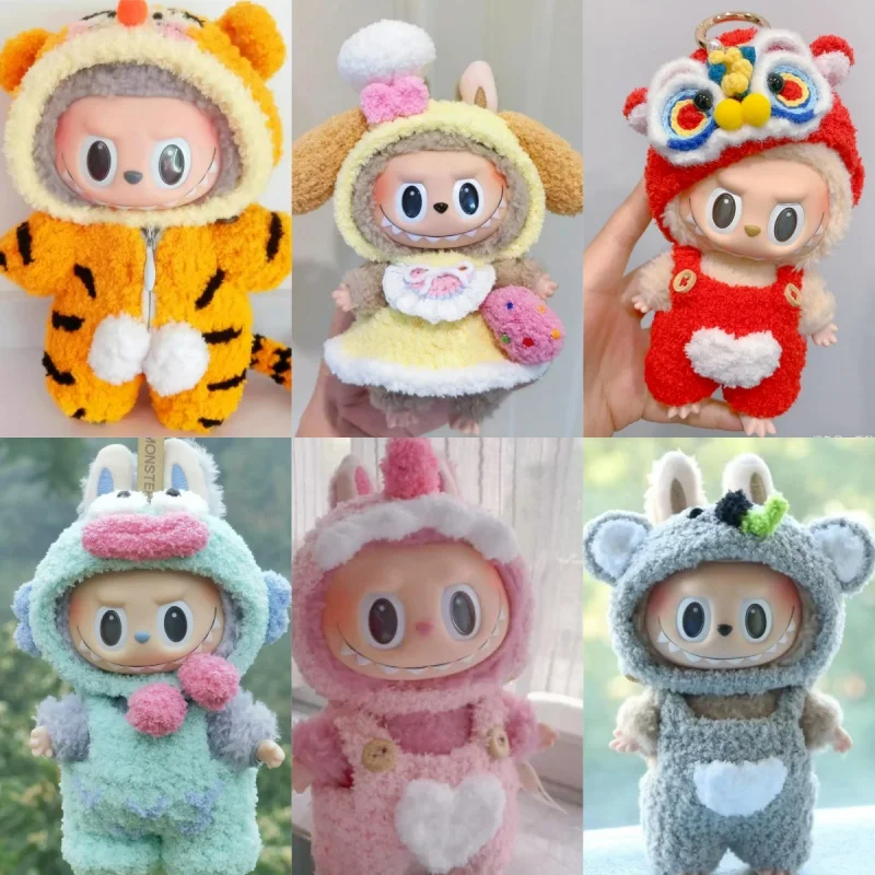 Горячая одежда Labubu ручной работы из шерсти Mokoko для малышей 17 см Michimini Stellalou чип