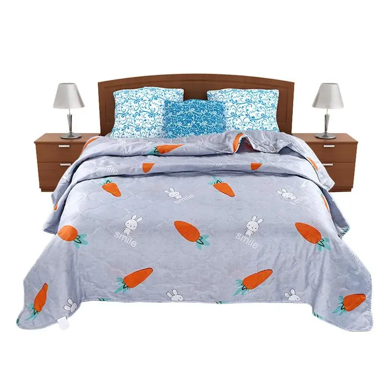 Summer Cooling Comforter Summer Bed Quilt Printed Breathable Quilt Lightweight Full Cotton Padding Moisture Absorption For Sofa
