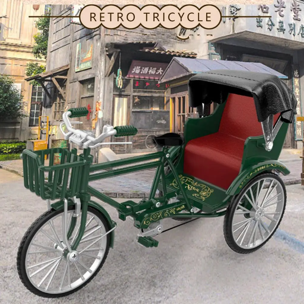Tricycle Model Retro Style Extendable Canopy Simulation Bike