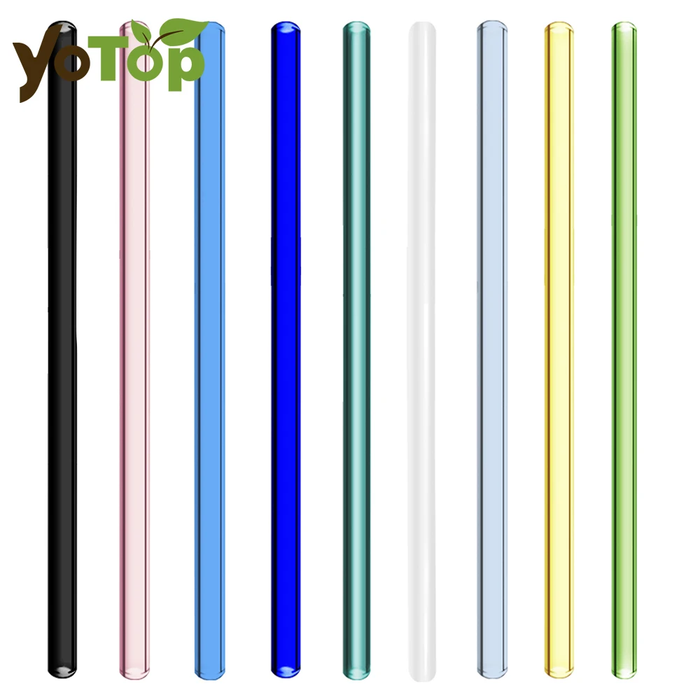 

200*8mm Clear Glass Straws for Smoothies Cocktails Drinking Straws Healthy Reusable Eco Friendly Straws Drinkware Accessory