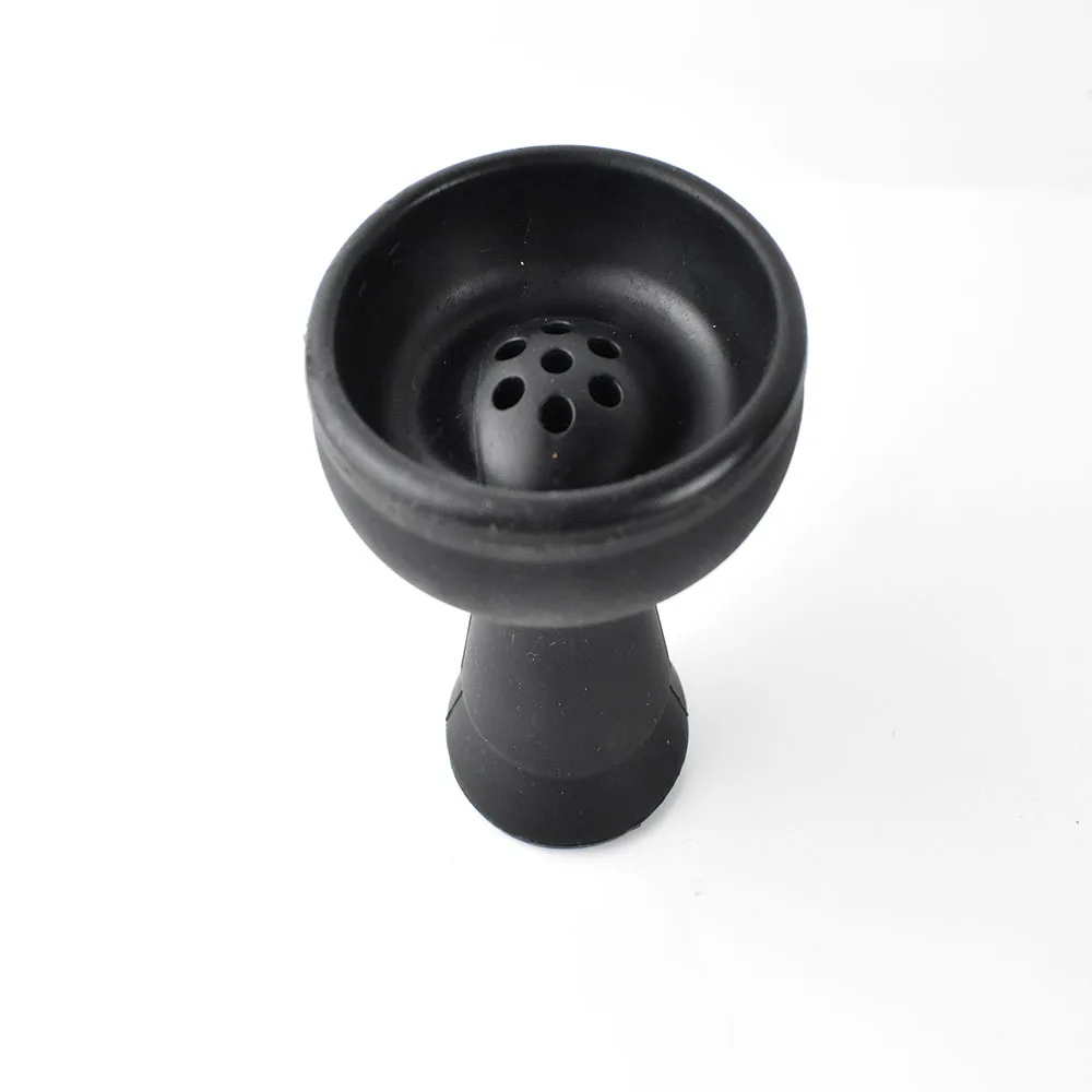 

black color Silicone Bowl Head Hole Flavors Tobacco Bowl Narguile Smoking Tobacco Cigar Accessories for Smoking Bar KTV