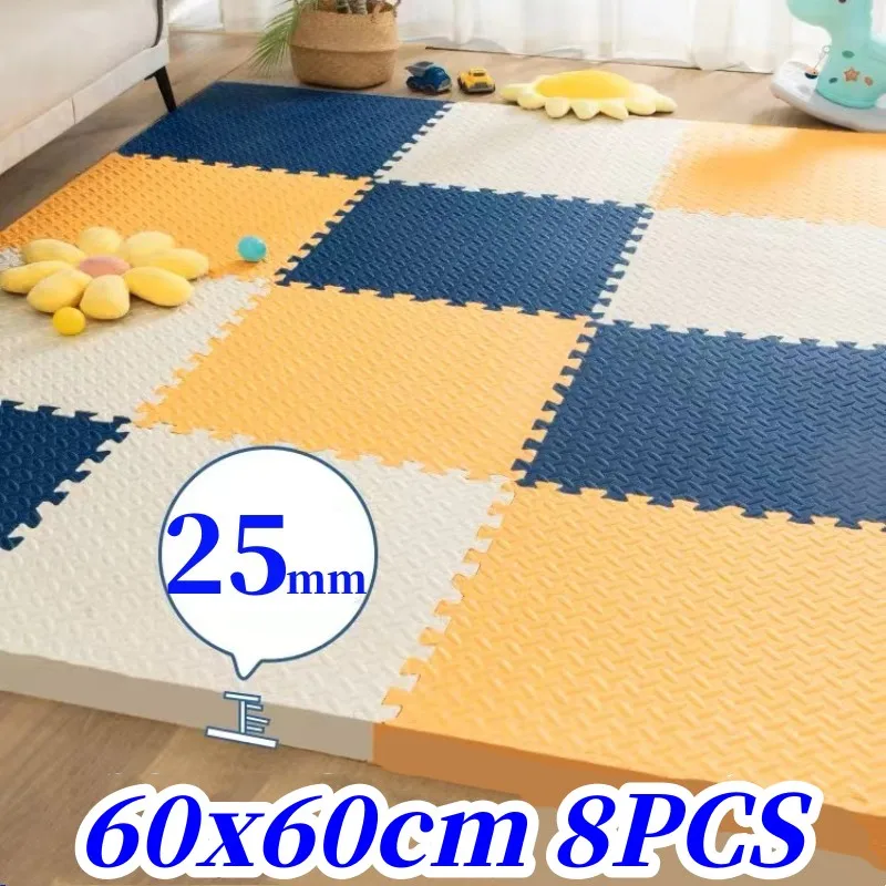 Tatame Floor Mat 60x60cm Foam Puzzle Mat 8PCS Crawling Mat Puzzle Mat Play Mats Baby Game Mat Foot Mat Children's Gym Play Mats