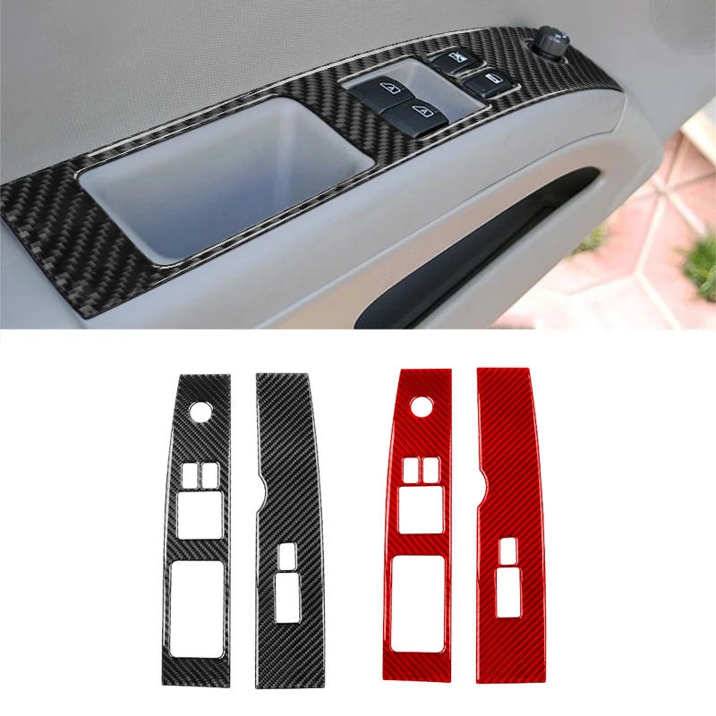 

2pcs For NISSAN 350Z Z33 2003-2009 Carbon Fiber Car Window Switch Lifter Control Panel Frame Decor Refit Trim Sticker Accessorie