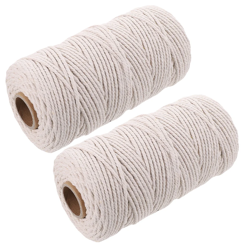 

2 Rolls Gift Wrapping Twine Meat Cotton Thread Artworks Sausage Barbecue Cooking Rope Tie Kitchen Roasting