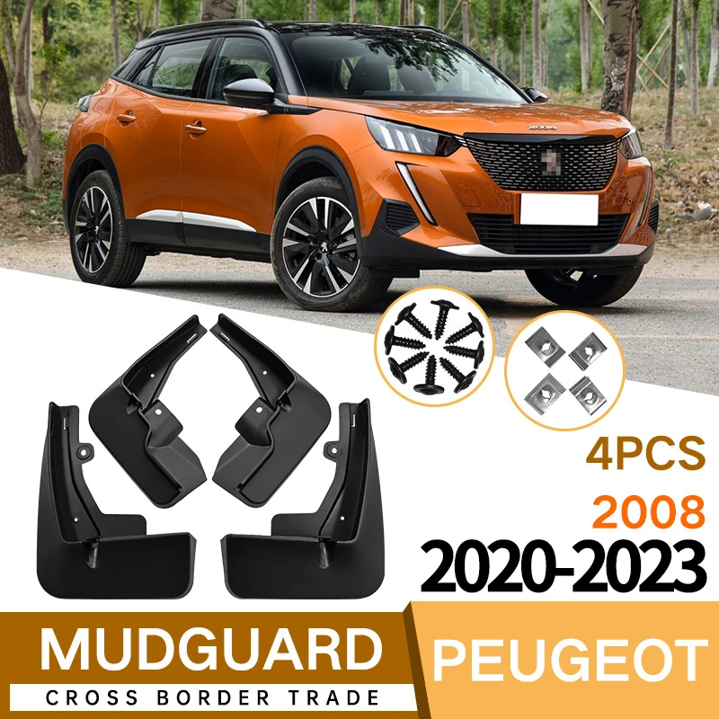 

Брызговики для Peugeot 2008 2020-2023, брызговики, брызговики, передние и задние колеса, крылья, автомобильные аксессуары, 4 шт.
