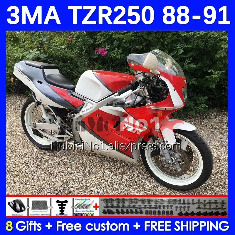 

Комплект обтекателей для YAMAHA TZR-250 3MA TZR250 YPVS RS TZR 250 88 89 90 91 144No.142 TZR250R TZR250RR 1988 1989 1990 1991 красный