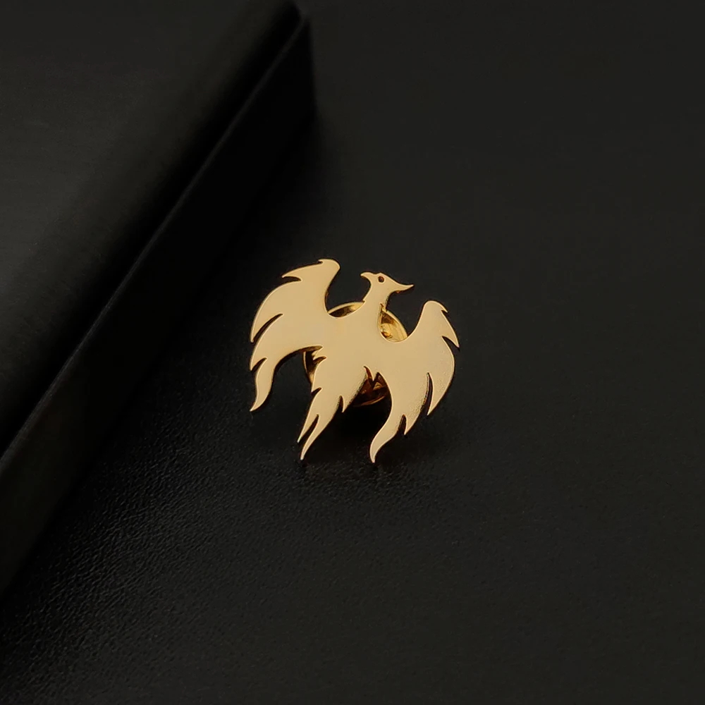 Мужская брошь из нержавеющей стали с логотипом татуировки Феникс значок на