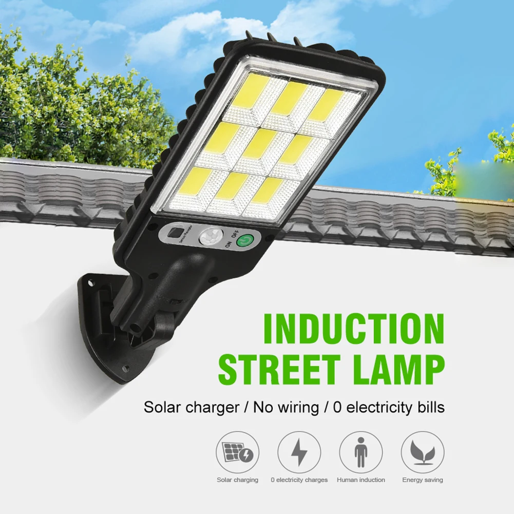 

Solar Street Lights 108COB 3 Lighting Modes Waterproof Motion Sensor Security Wall LED Lamp for Outdoor Garden Patio Path Yard