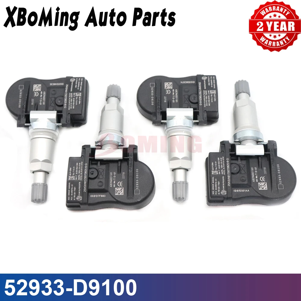 

4 шт. 52933-D9100 датчики давления в шинах для Hyundai Elantra Genesis Ioniq Santa Kona Kia Soul Sorento Optima 433 МГц 52933D9100