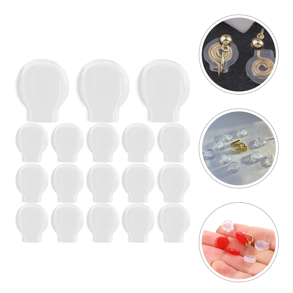 

250 Pcs Clear Stud Earrings Clip Pads Backs Converter 1.1x0.9cm Silicone Studs Mats Transparent Silica Gel Covers Sports Child