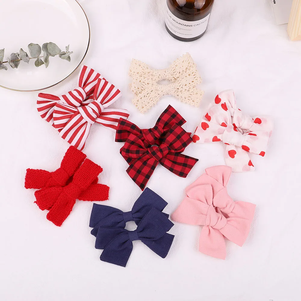 

1Piece Leopard Knitting Bows Hair Clips Cute Baby Handmade Bowknot Hairpins Barrettes For Girls Headwear Kids Hair Accessories