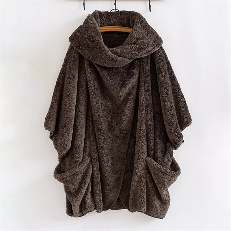 Oversized Loose Winter Warm Overcoat Women Fashion Solid Color Hooded Jacket Casual Fleece Long Coat Hairry Furry Outwear