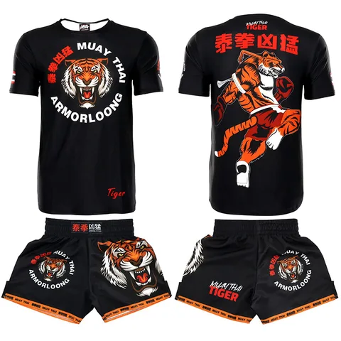 Шорты Tiger Muay Thai MMA Rashguard форма для тайского бокса черные шорты для тренировок по кикбоксингу мужские детские боевые искусства