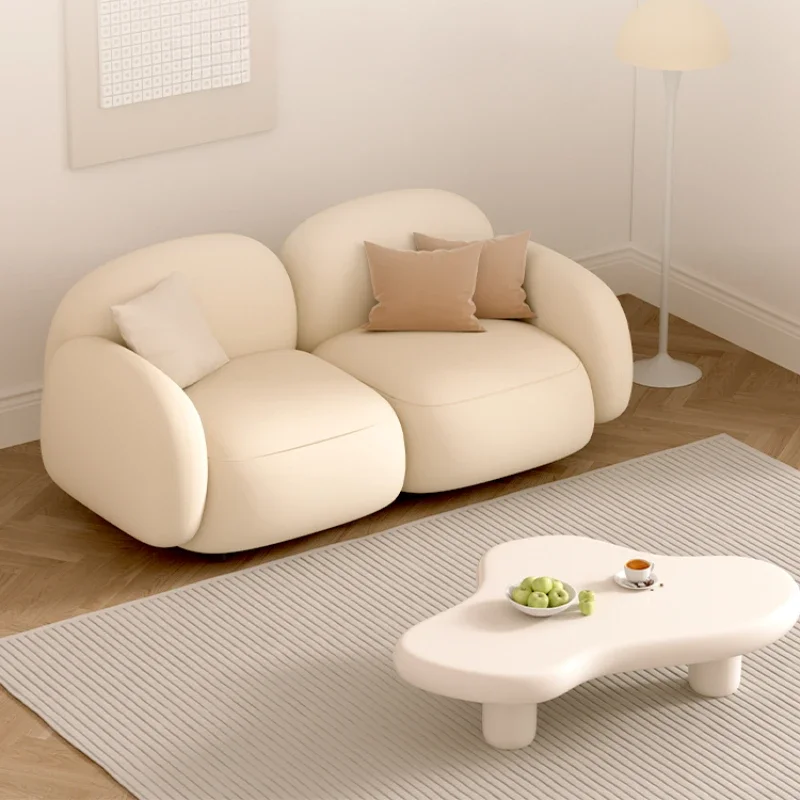 Скандинавский современный минималистичный диван 2-местный белый напольный