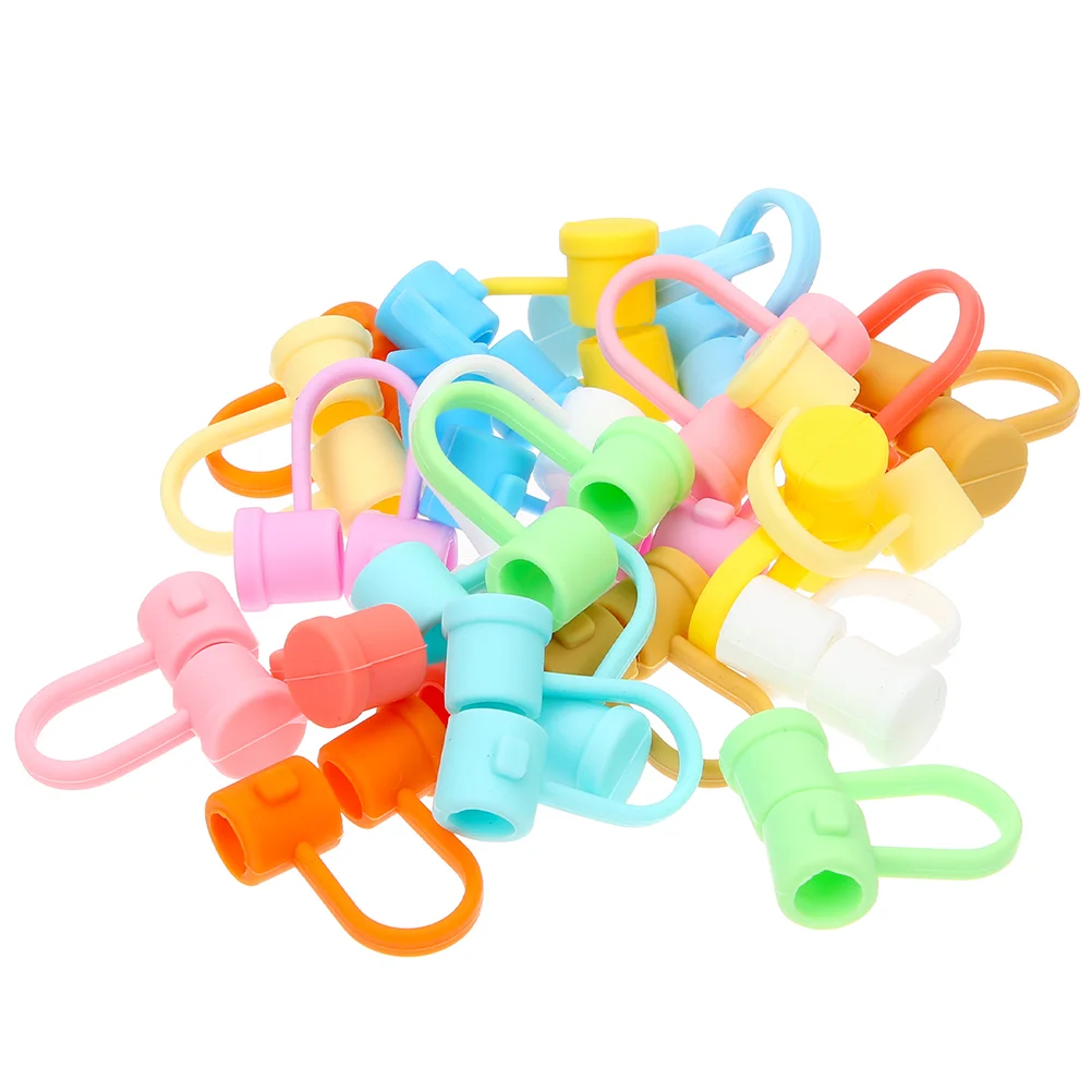 

30Pcs Silicone Straw Plugs Portable Straw Tips Covers Cartoon Shaped Straw Protectors