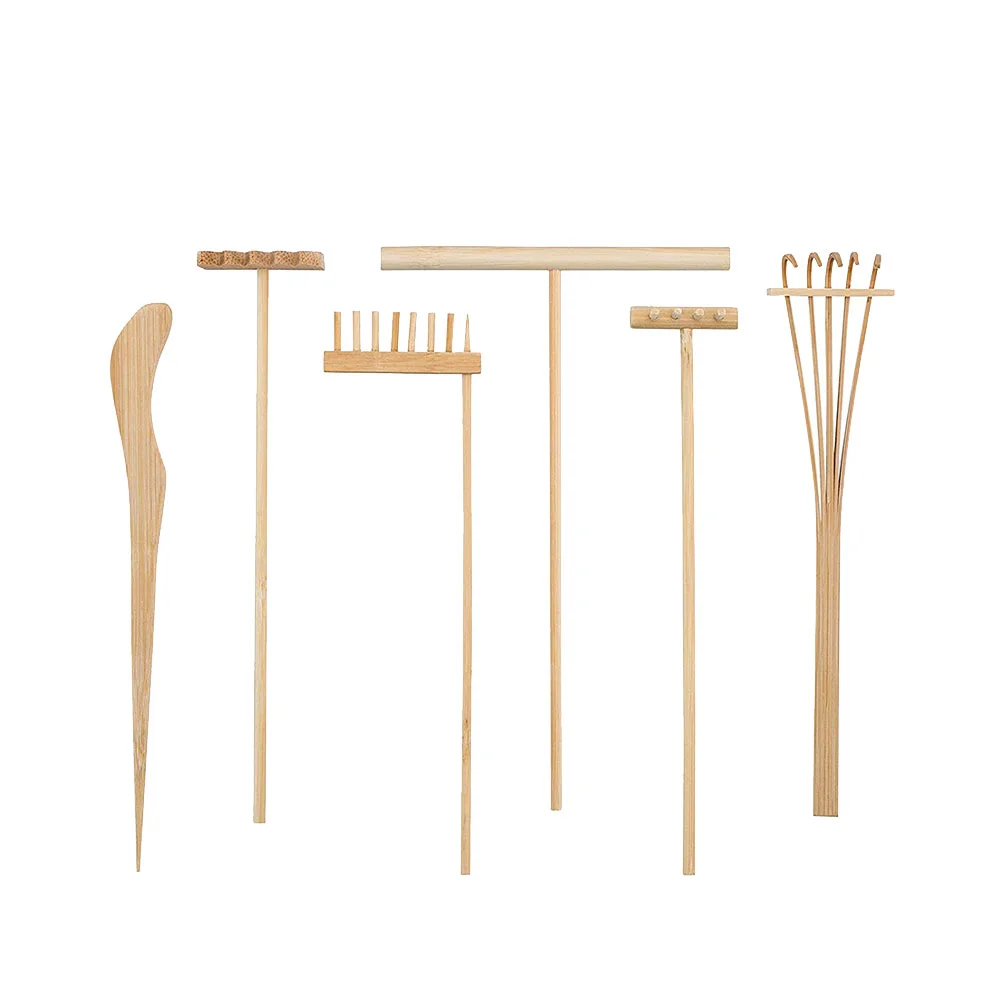 

Craft Toys Four Tine Rake Desktop Decor Zen Garden Kit Miniature Gifts Bonsai Rakes Suite
