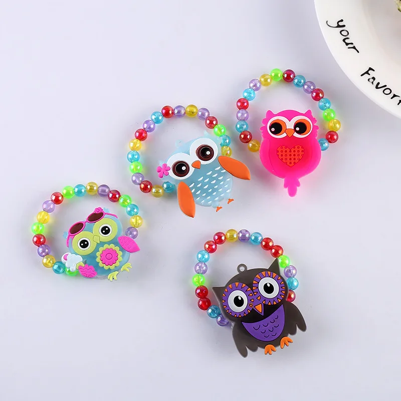 

Luminous Bracelet Girls Toys Cartoon Owl Bracelet Creative Jewelry Toys For Children Multicolors Electronic Flash Beaded Toy