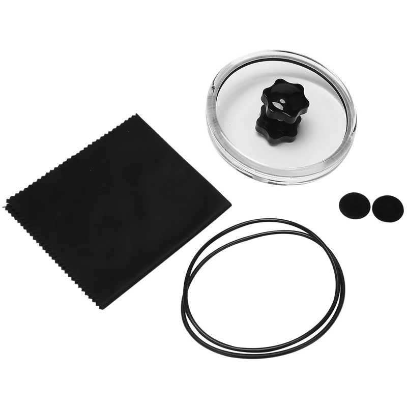 

LP Vinyl Record Cleaner Clamp Record Label Saver Protector Waterproof Acrylic Clean Tool With Cleaning Cloth