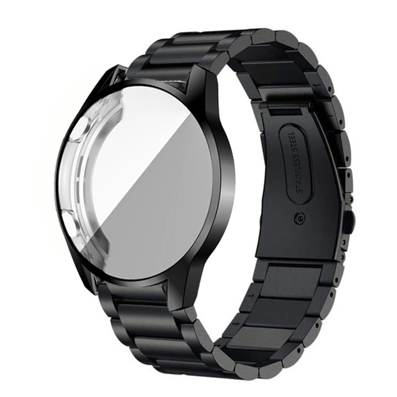 

2in1 Stainless Steel Metal Strap and Screen Protector Case For Huawei GT3 3 46mm 42mm Band + Cover For Huawei GT Runner
