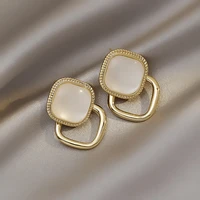 2022 trend vintage opal womens earrings korean fashion dangle stud jewelry charm woman earring party girl unusual accessories