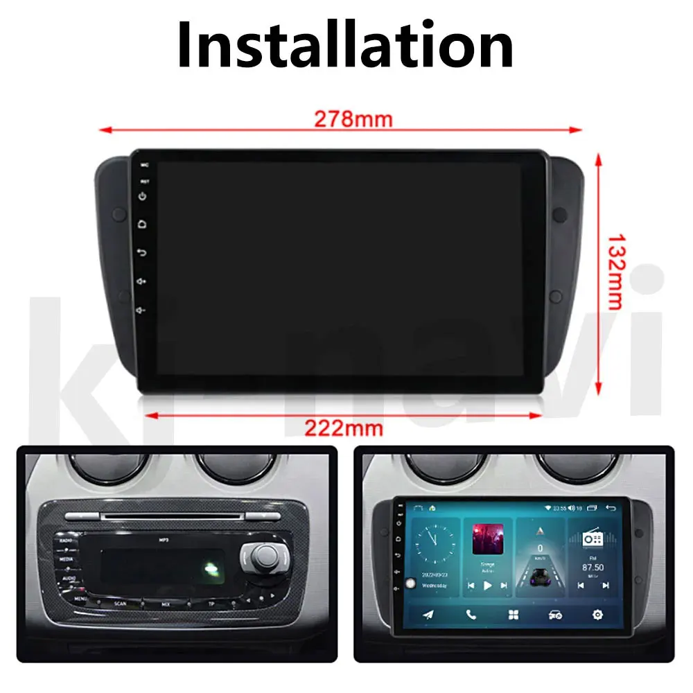 Android Auto для Seat Ibiza MK4 6J 2009-2013 Беспроводной мультимедийный видеоплеер Carplay