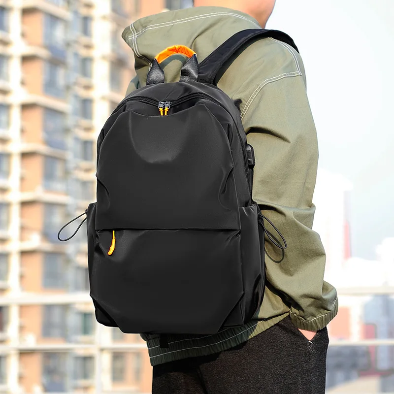 

2021 New Men Backpack for 14 Inches Laptop women Large Capacity Stundet Backpacks Pleated Casual Style Bag Water Repellent male
