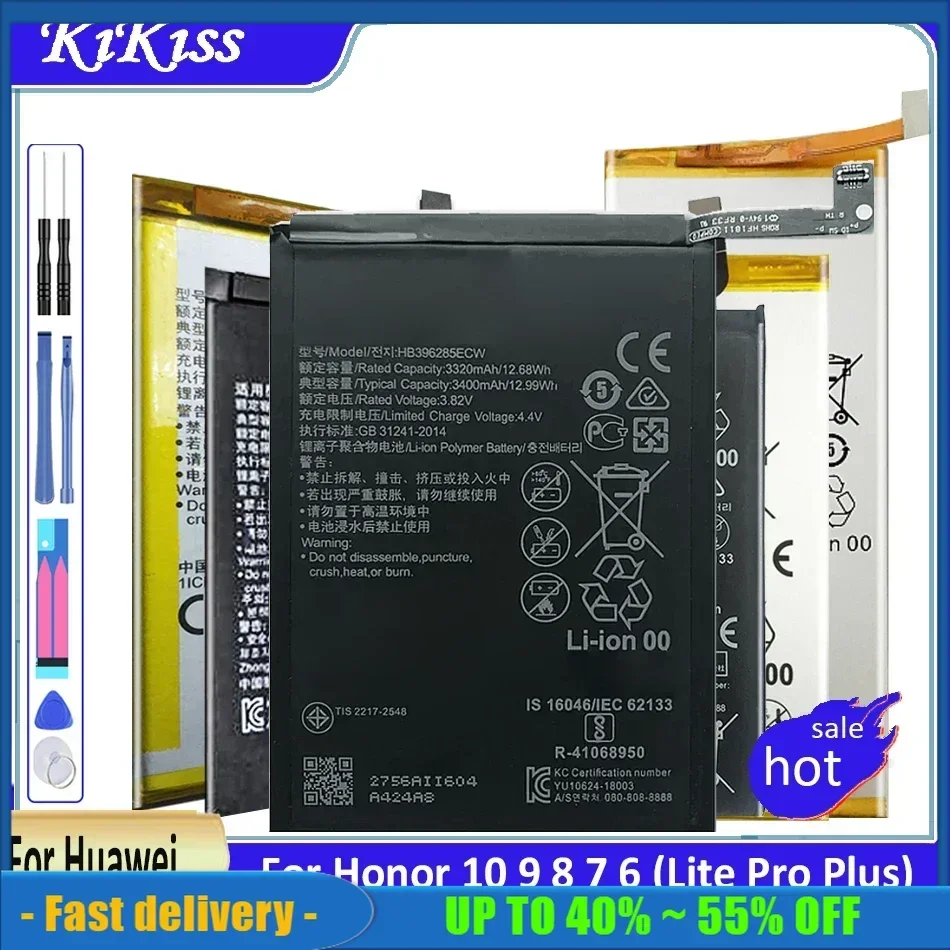 Сменный аккумулятор для мобильного телефона Huawei Honor 10 9 8 Lite Pro 7 6 Plus 4X 7X 8X 8C 7i 9i 10i 20i P9