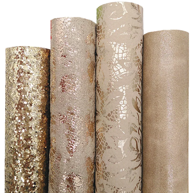 Толстая блестящая кожа металлические цветы искусственная винил войлок подложка