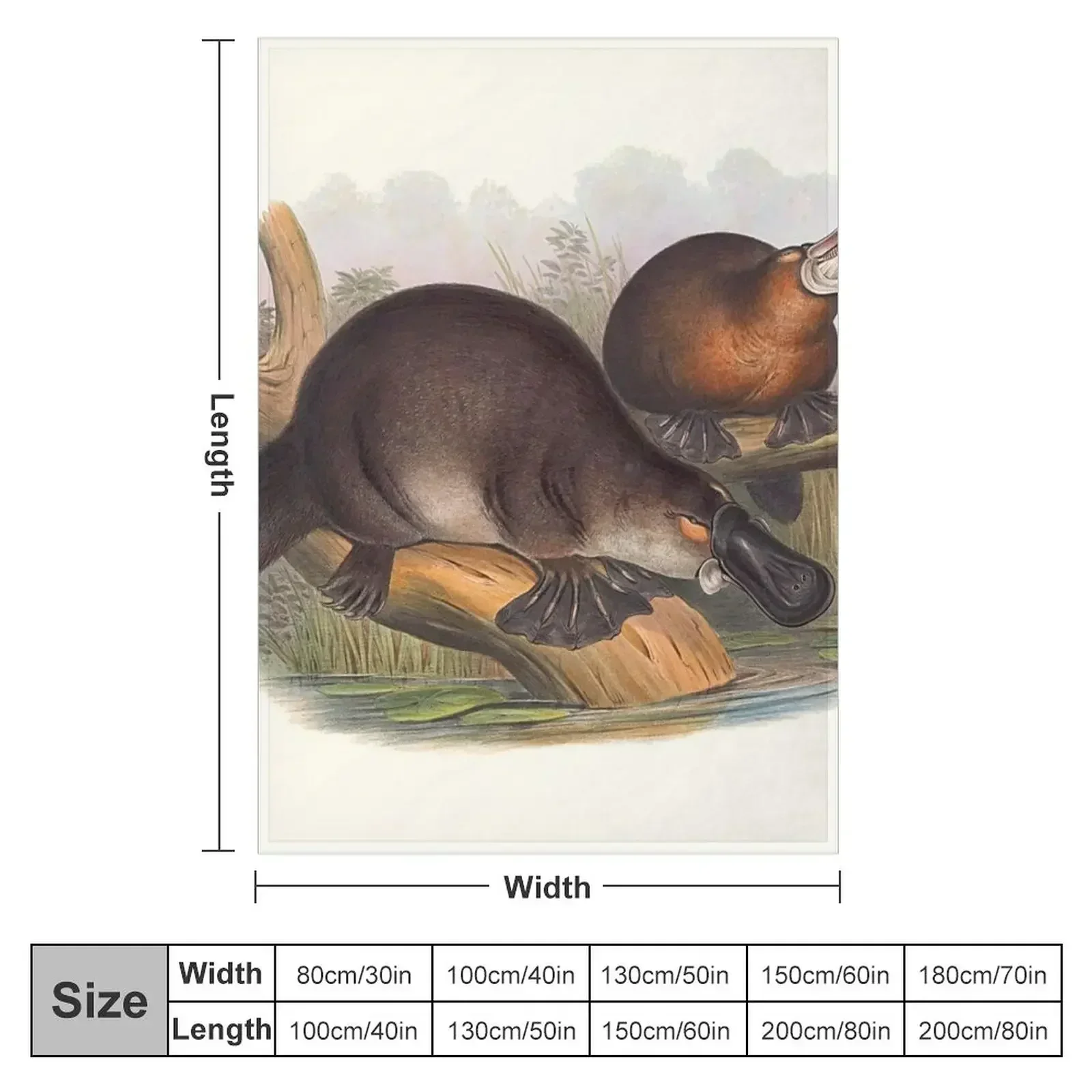 Одеяло с изображением животных Австралии The Duck Billed Platypus рождественские подарки