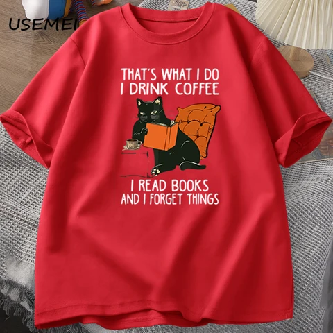 Футболка USEMEI с принтом кошки из хлопка Вот что я делаю