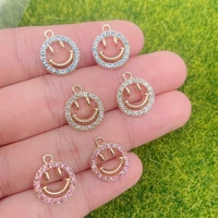 20 pcs smiley round enamel accessories wholesale fashion kids womens pendant bracelet party hoop earrings diy craft jewelry