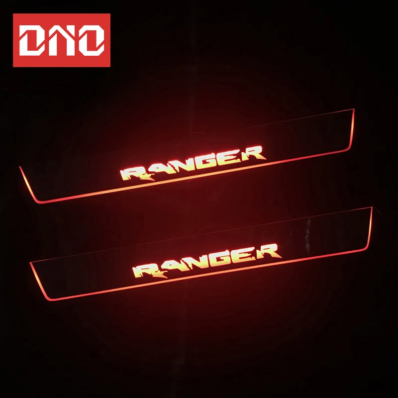 

Trim Pedal LED Car Light Door Sill Scuff Plate Pathway Dynamic Streamer Welcome Lamp For Ford Ranger 2015 2016 2017 2018