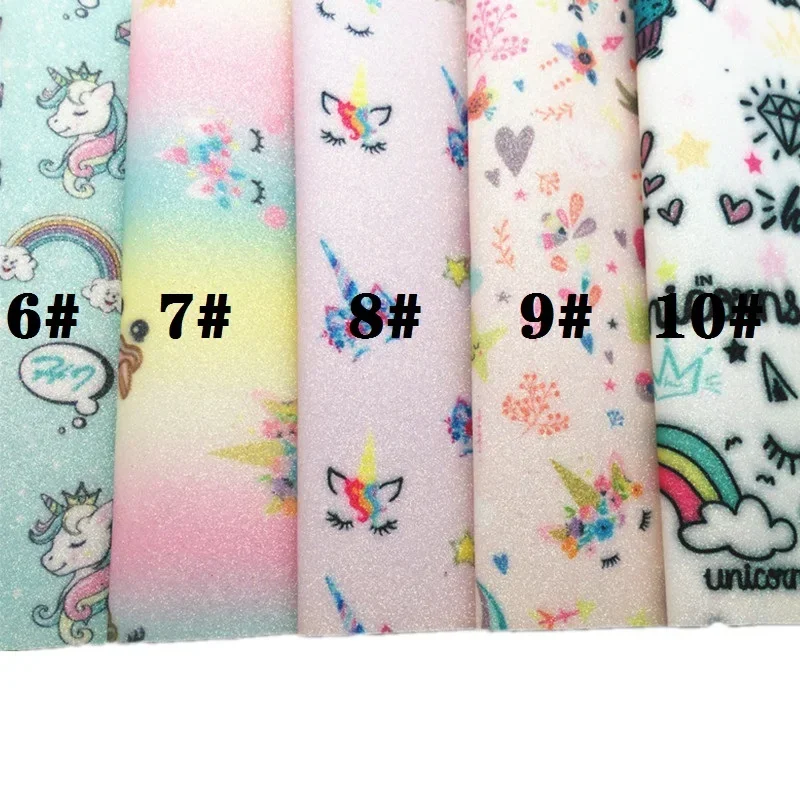 Изящная искусственная виниловая кожа с рисунком единорога радуги ножной основой