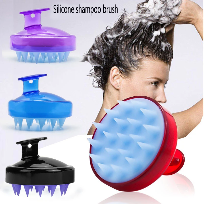 

Silicone Head Body To Wash Clean Care Hair Root Itching Scalp Massage Comb Shower Brush Bath Spa Anti-Dandruff Shampoo