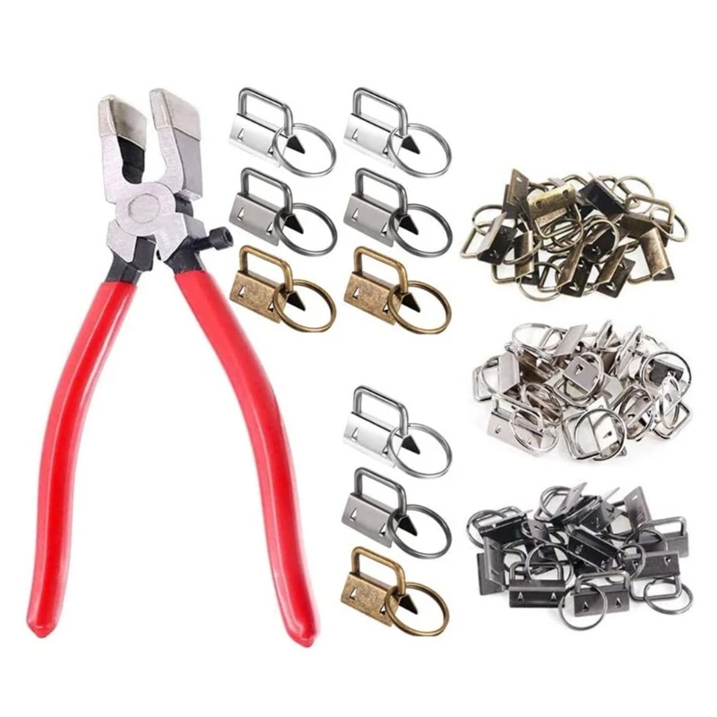 

3 Colors for KEY Fob Hardware Supplies with Pliers Tool for Wristlet or Lanyards