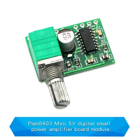 Mini PAM8403 DC 5 В цифровой небольшой усилитель мощности, модулируемый источник питания USB 2, 5 ~ 5 В, 2 * 3 Вт, регулятор громкости с штифтом