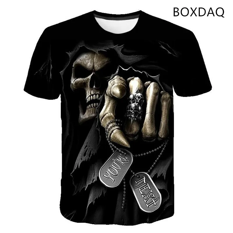 

Футболка мужская с 3D-принтом черепа, винтажный Повседневный Топ, уличная крутая футболка в стиле хип-хоп, личная натуральная одежда, большие...