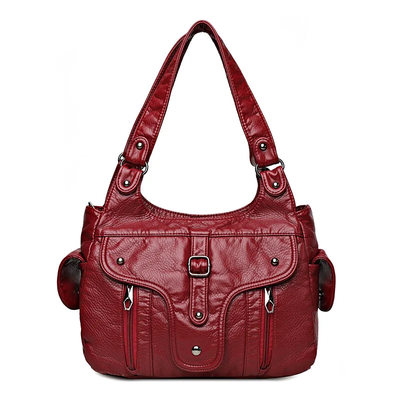 

2022 New Women Leather Luxury Handbags Soft Large Capacity Casual Tote Bags High Quality Female Leather Shoulder Bags Female Sac